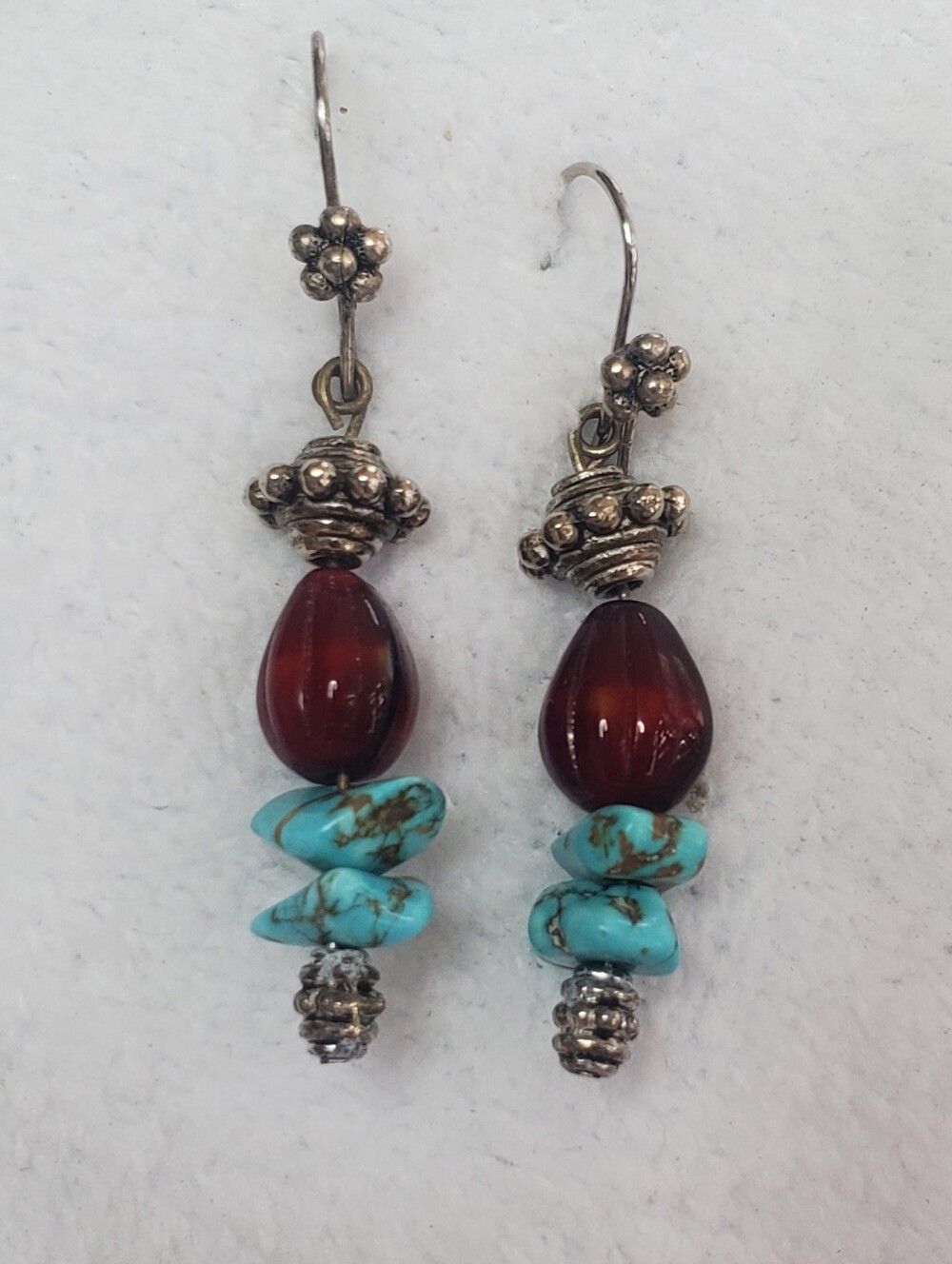 Turquoise nugget drop earring